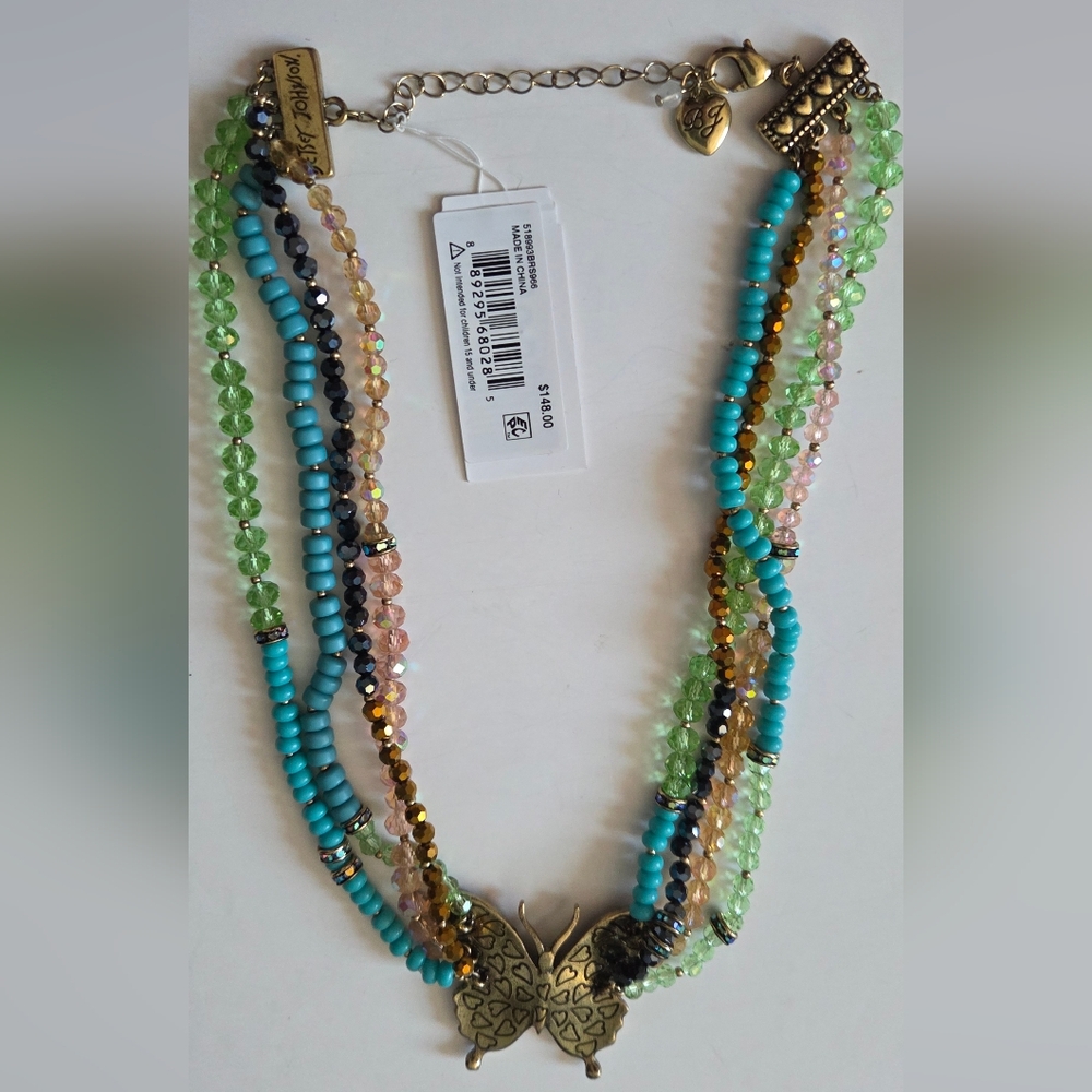 Betsey Johnson Colorful Butterfly Necklace NWT - Picture 9 of 15
